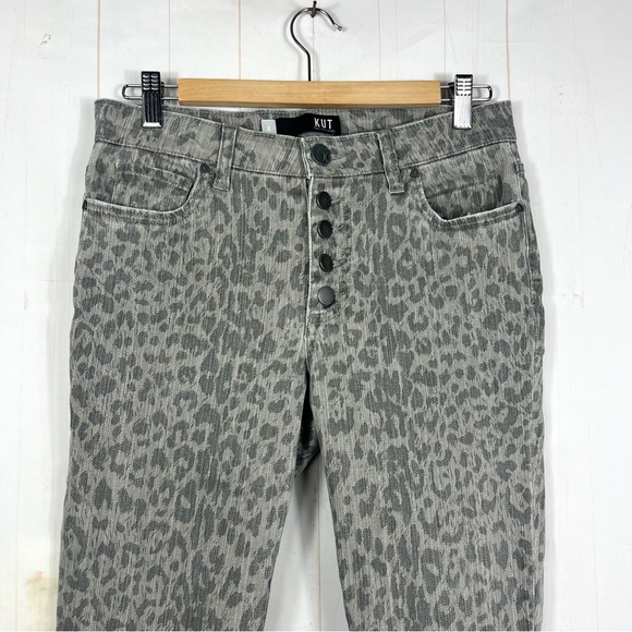 Kut From The Kloth Connie Leopard Print Ankle Skinny Jeans Size 6 - Picture 3 of 12